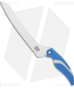 Camillus Cuda Offset Fixed Blade Knife Blue (8.875" Bead Blast Full Serr) 18844