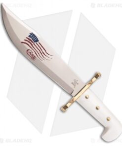Case Cutlery Bowie with Flag Fixed Blade Knife White (9.5" Mirror) 226899