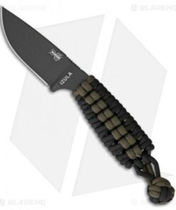 ESEE Knives Izula Black Survival Neck Knife Black/OD Green Cord Wrapped Handle