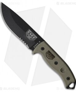 ESEE Knives ESEE-5S-KO-BK Fixed Blade Knife (5.25" Black Serr) *No Sheathing*