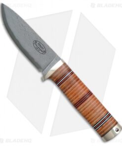 Fallkniven No. 5 Idun Fixed Blade Knife Stacked Leather (4" Cowry X Damascus)