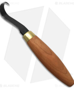 Flexcut Single Bevel Sloyd Hook Carving Knife Brown Cherry Wood (1.50" Black)