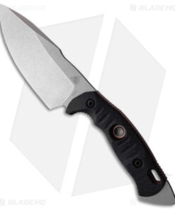 Fobos Knives Alaris 3V Fixed Blade Knife Black/Red Micarta (5" Stonewash)