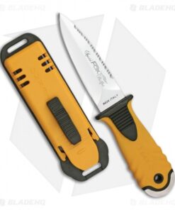 Fox Knives Tekno Sub Dive Knife Yellow Rubber (4" Polished Serr) FX-646/11