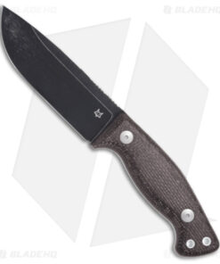 Fox Knives Tokala Fixed Blade Knife Bison Micarta (4.56" Black Stonewash)