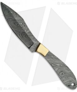 Tallen Fox Hunter Fixed Blade Knife Brass (4.5" Damascus)