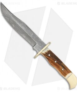 Tallen Stag Chaser Fixed Blade Knife Brown (5.875" Damascus) DM1000