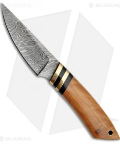 Rite Edge Hemingway Fixed Blade Knife Olive Wood (4" Damascus) DM1098