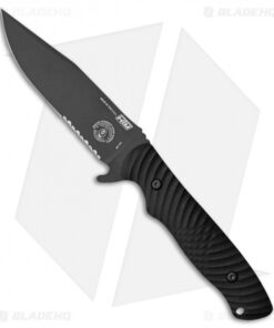 HTM Master Proven Grady Burell Fixed Blade Black G-10 (4.1" Black Serr)