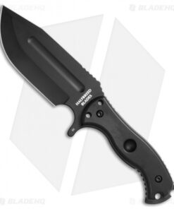 Halfbreed Blades Large Bush Drop Point Fixed Blade Knife Black G-10 (5.7" Black)