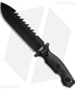 Halfbreed Blades Large Survival DP Fixed Blade Knife Black G-10 (6.8" Black)