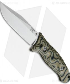 Hogue EX-F02 Clip Point Fixed Blade Black/Green G-10 (4.5" Stonewash)