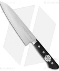 Kanetsune Kengata Kitchen Knife Smooth Black Wood (7" San Mai) KC141