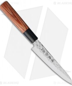 Kanetsune Petty Kitchen Knife Wood Handle (5" Hammered) KC954