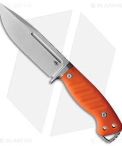 PMP Knives Warthog Fixed Blade Knife Orange G-10 (5" Stonewash)