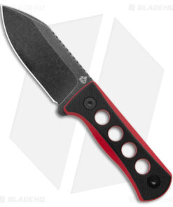 QSP Canary Neck Knife Fixed Blade Black/Red G-10 (2.5" BW)