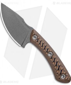 RMJ Tactical Nomad Fixed Blade Knife Hyena Brown G-10 (3.6" Tungsten Cerakote)