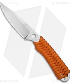 Rainier Knives Fastpak Fixed Blade Knife Orange Paracord (2.8" Stonewash)
