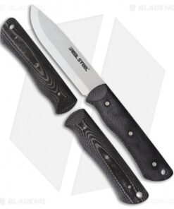 Real Steel Bushcraft Fixed Blade Knife White/Black G-10 (4" Satin) RS3713