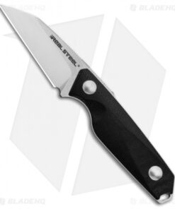 Real Steel Connector Wharncliffe Fixed Blade Neck Knife Black G-10 (2.25" Satin)