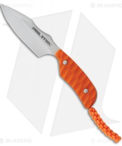 Real Steel Mini 130A Spear Point Fixed Blade Neck Knife Orange G-10 (2.5" Satin)