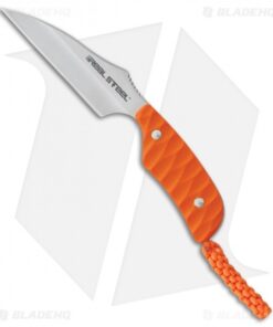 Real Steel Mini 130B Wharncliffe Fixed Blade Neck Knife Orange G-10 (2.5" Satin)