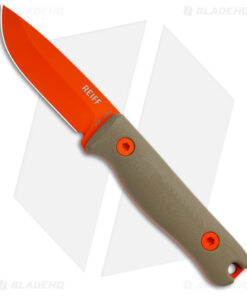 Reiff Knives F3XC EDC Bushcraft Survival Knife OD Green G-10 (2.9" Orange)