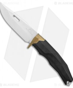 Rockstead Ritsu-ZDP Fixed Blade Wood Micarta w/ Gold Ti Bolster (3.8" Mirror)