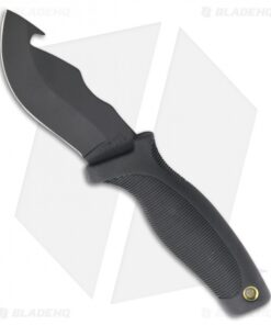 Schrade Fat Boy Skinner Gut Hook Fixed Blade Knife Black Rubber (4" Black)