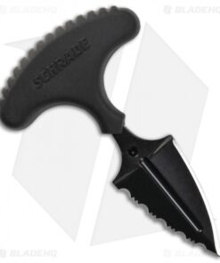 Schrade SCHF50 Mini Push Dagger Fixed Blade Knife (1.5" Black Serr)