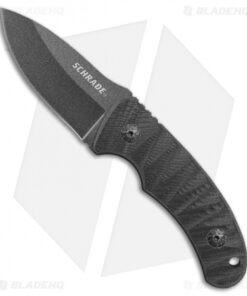 Schrade SCHF57 Full Tang Fixed Blade Knife Black G-10 (2.5" Black)