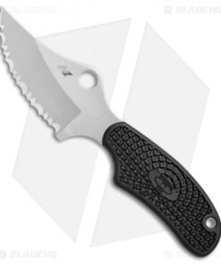 Spyderco Shirley-Owens ARK Fixed Blade Neck Knife (2.63" Satin Serr H1) FB35SBK