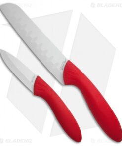 Stone River Gear Two Piece White/Red Ceramic Knife Set - SRG23CKR
