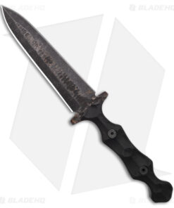 Stroup Knives Dagger Fixed Blade Knife Black G-10 (5.25" Black SW)