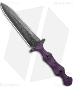 Stroup Knives Dagger Fixed Blade Knife Purple G-10 (5.25" Black SW)