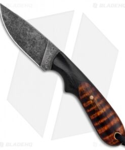 T.M. Hunt Custom Hedgehog Fixed Blade Black G-10/Curly Maple (3.75" Acid)