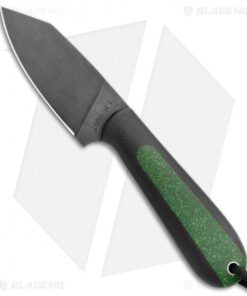 T.M. Hunt Custom Hogua Fixed Blade Black G10/Candy Stripe Green (3.1" Black)