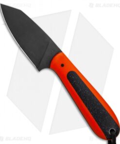 T.M. Hunt Custom Hogua Fixed Blade Knife Orange G-10 "Onyx Flake" (3.1"Black)