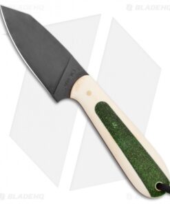 T.M. Hunt Custom Hogua Fixed Blade White G10/Candy Stripe Green (3.1" Black)