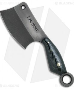 T.M. Hunt Custom "Leave it" Cleaver Keychain Knife Camo G-10 (1.75" Black)