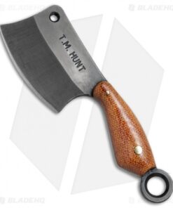T.M. Hunt Custom "Leave it" Cleaver Keychain Knife Natural Micarta(1.75" Black)