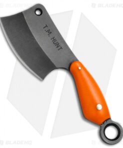 T.M. Hunt Custom "Leave it" Cleaver Keychain Knife Orange G-10 (1.75" Black)