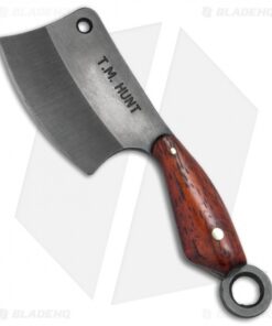 T.M. Hunt Custom "Leave it" Cleaver Keychain Knife Paduk Wood (1.75" Black)