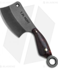 T.M. Hunt Custom "Leave it" Cleaver Red Dyed Box Elder Burl (1.75" Black)