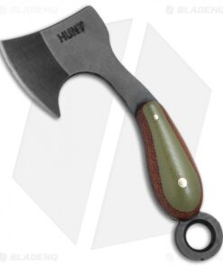 T.M. Hunt Custom "Lil Billy Bad Axe" Keychain Natural Micarta/OD Green G-10