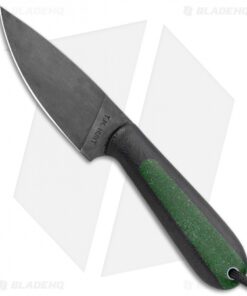 T.M. Hunt Custom Magua Fixed Blade Knife Black G-10/Green Stripe (3.5" Black)