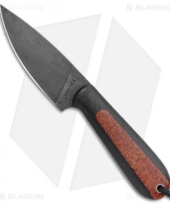 T.M. Hunt Custom Magua Fixed Blade Knife Black G-10/Orange Stripe (3.5" Black)