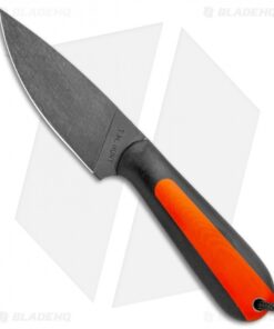 T.M. Hunt Custom Magua Fixed Blade Knife Black/Orange Opposite G-10 (3.5" Black)