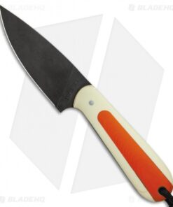 T.M. Hunt Custom Magua Fixed Blade Knife Orange/White G-10 (3.5" Black)