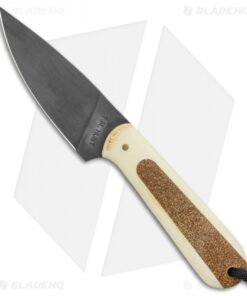T.M. Hunt Custom Magua Fixed Blade Knife White G-10/Gold Stripe (3.5" Black)